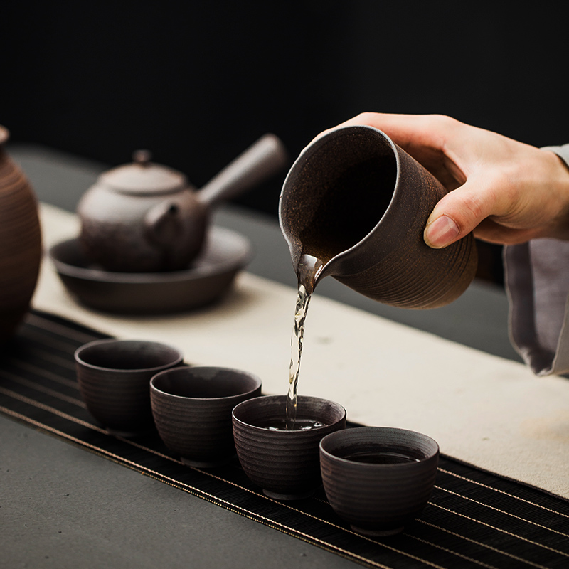 Japanese coarse pottery hand make meditation kung fu tea accessories fair keller undressed ore points tea restoring ancient ways, mud rock zen tea taking