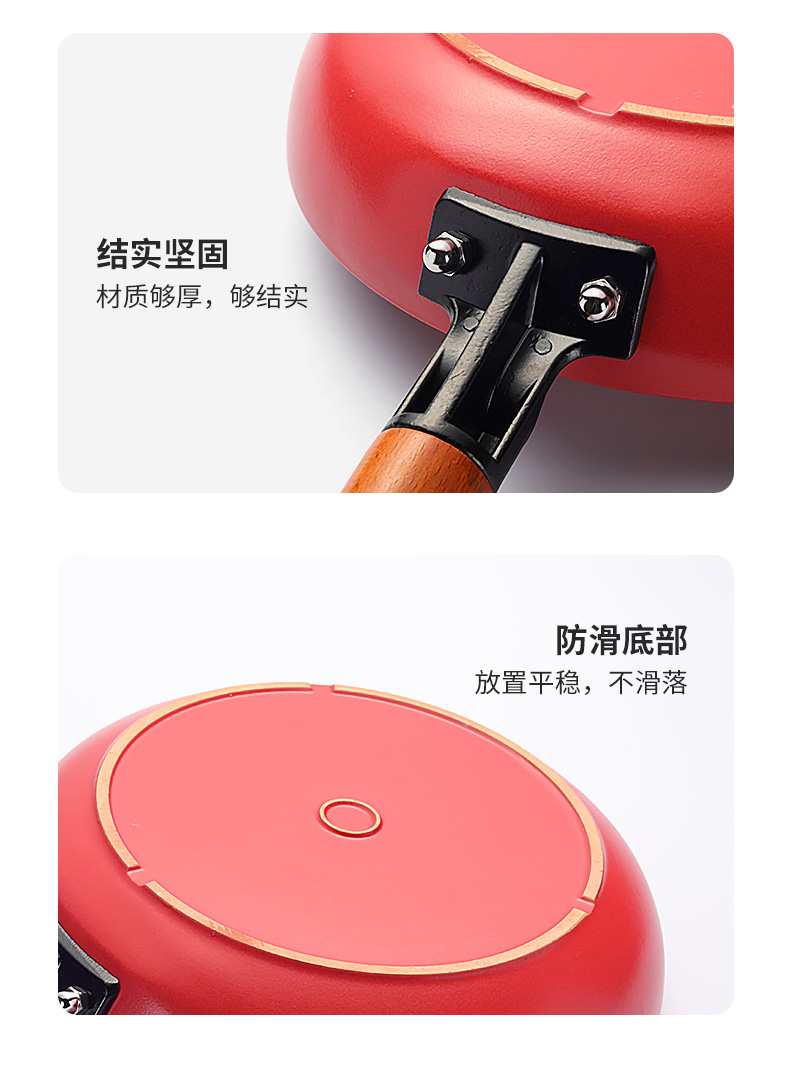 Japanese wooden handle, cooking gas, gas buner ceramic plate of household cooking pot dish dry Fried dish can open long handle