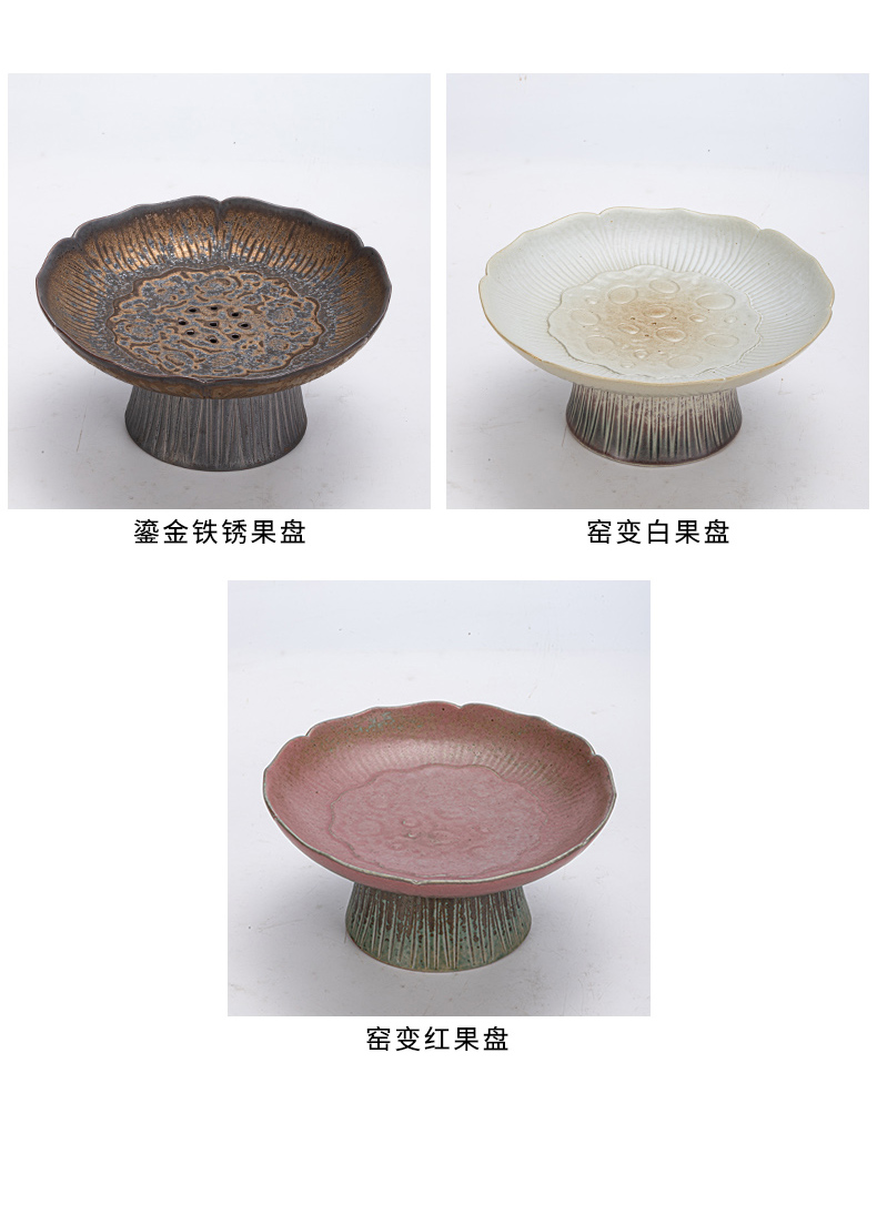 Japanese style restoring ancient ways of fruit up ceramic compote tea cake candy dish plate cake tray