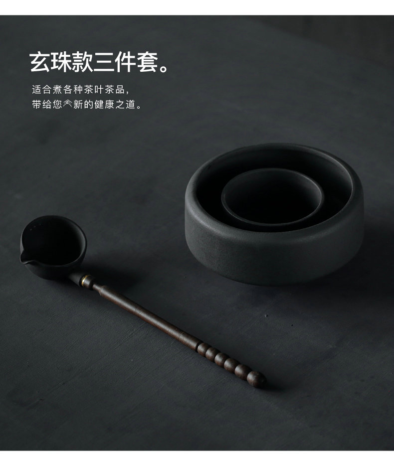 Japanese coarse pottery hand - made boiled tea machine electricity TaoLu puer tea points teaspoons kung fu tea tea bowl of boiled suit the teapot
