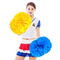 Seven colorful flower polo cheerleaders take the flowers cheerleading and the colorful ball dance cheerleading hand flowers