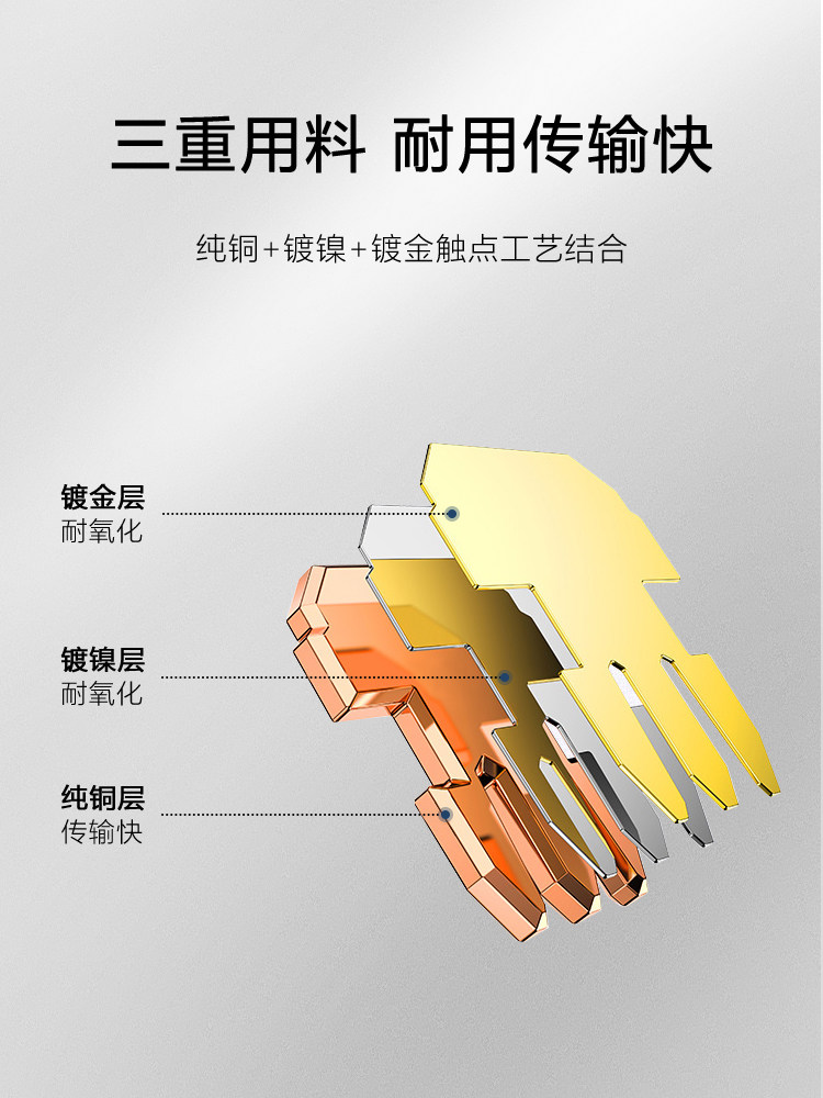 Dai'Erwen Telephone Crystal Connector Four-Core Gold-Plated 4P4C Connector 4-Core Rj11 Telephone Line Voice Line 100