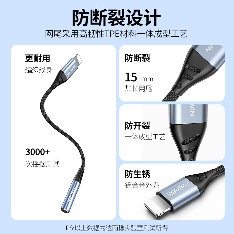 Daerwen Aux Audio Cable Is Suitable for Apple to 3.5mm Connection to Car Audio for Listening to Music, iPhone Interface Headphone Connection Cable, Universal Lightning to 3.5 Car Headphone Adapter Cable