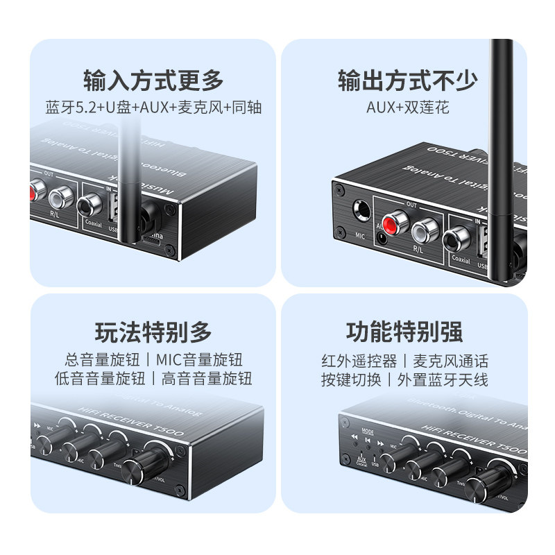 Darewin Bluetooth Receiver 5.3 Audio for Old Amplifiers, Modified Speaker Box, Wireless Stereo