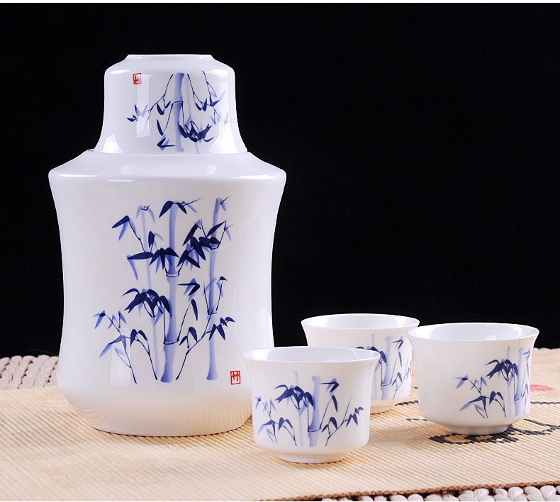 Xương Trung Quốc nửa cân rượu ấm nồi lẩu rượu vang vàng gốm nhà ấm rượu vang rượu vang nóng rượu vang rượu vang bộ ly uống rượu vang pha lê