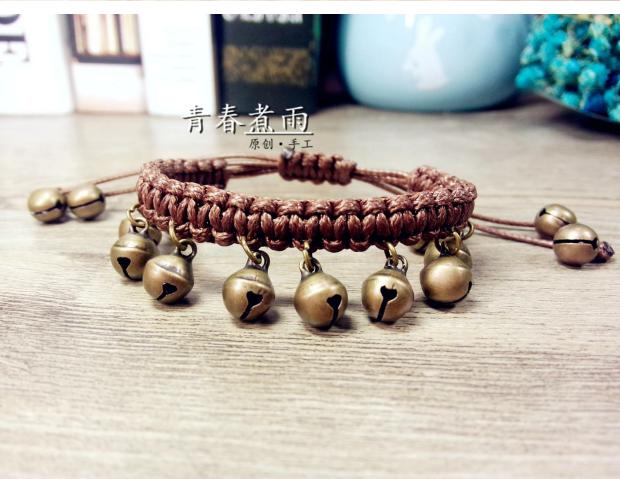 Mori cô gái chuông tay dệt cổ điển dân tộc gió bạn gái sinh viên vòng tay dây vòng chân nam và nữ món quà hoang dã - Vòng chân vòng đeo chân nữ