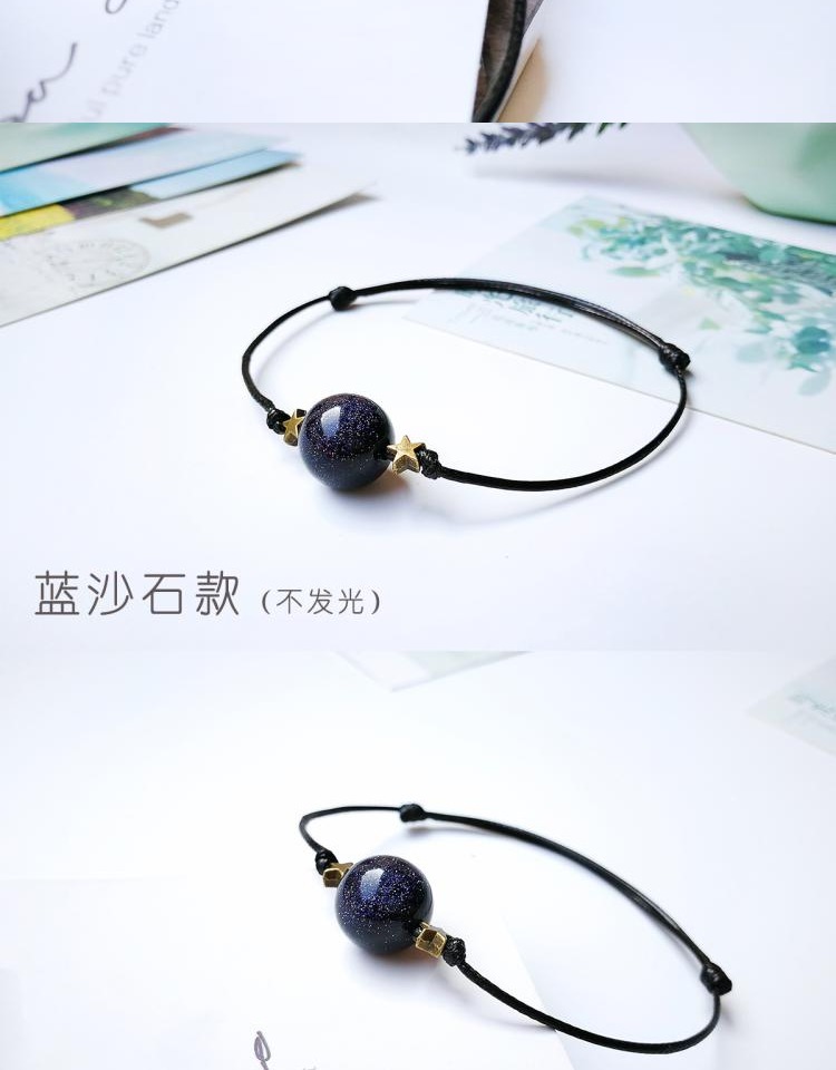 Mori người phụ nữ đơn giản ngôi sao thủy tinh vòng tay đá quý đêm ánh sáng hạt đàn ông và phụ nữ tay bạn gái dây đôi quà tặng dễ thương vòng tay kim cương