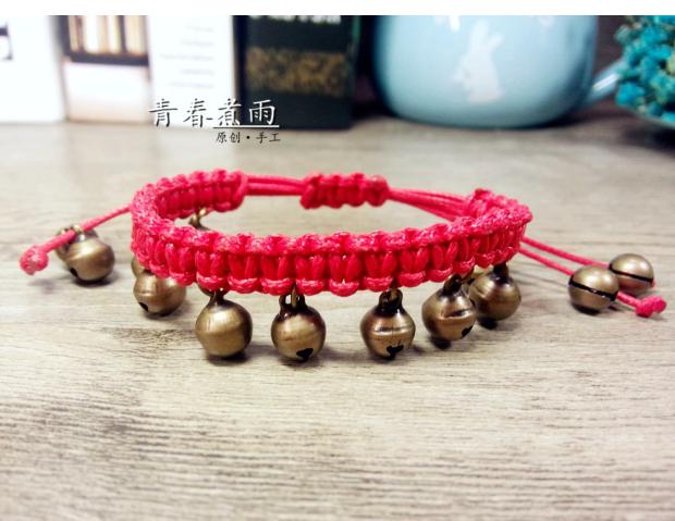 Mori cô gái chuông tay dệt cổ điển dân tộc gió bạn gái sinh viên vòng tay dây vòng chân nam và nữ món quà hoang dã - Vòng chân vòng đeo chân nữ
