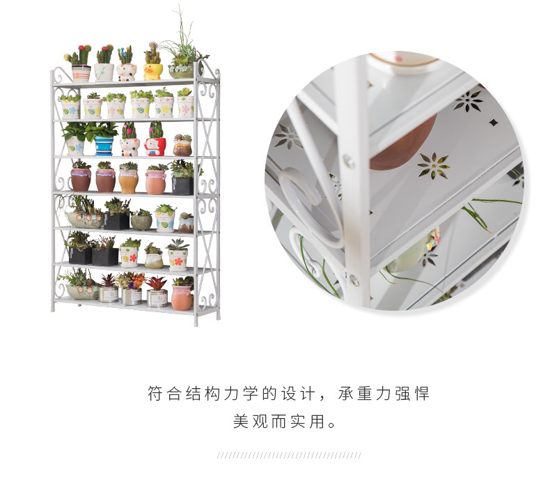 Kệ hoa nhiều tầng trong nhà đặc biệt ban công thịt kệ sắt rèn phòng khách không gian chậu hoa đứng sàn củ cải xanh - Kệ kệ mini