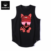 xu hướng KERWATS mất Han Fan thể thao bulldog mùa hè jersey mỡ bông tập thể dục đang lớn vest nam