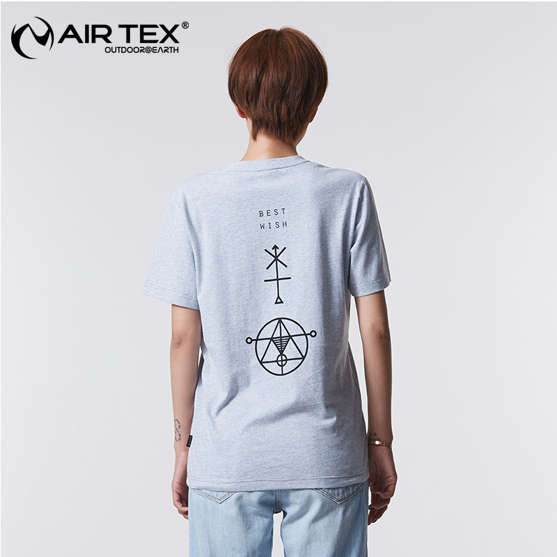Yate outdoor leisure sports spring and summer women's pure cotton short-sleeved elastic printing character breathable crew neck T-shirt