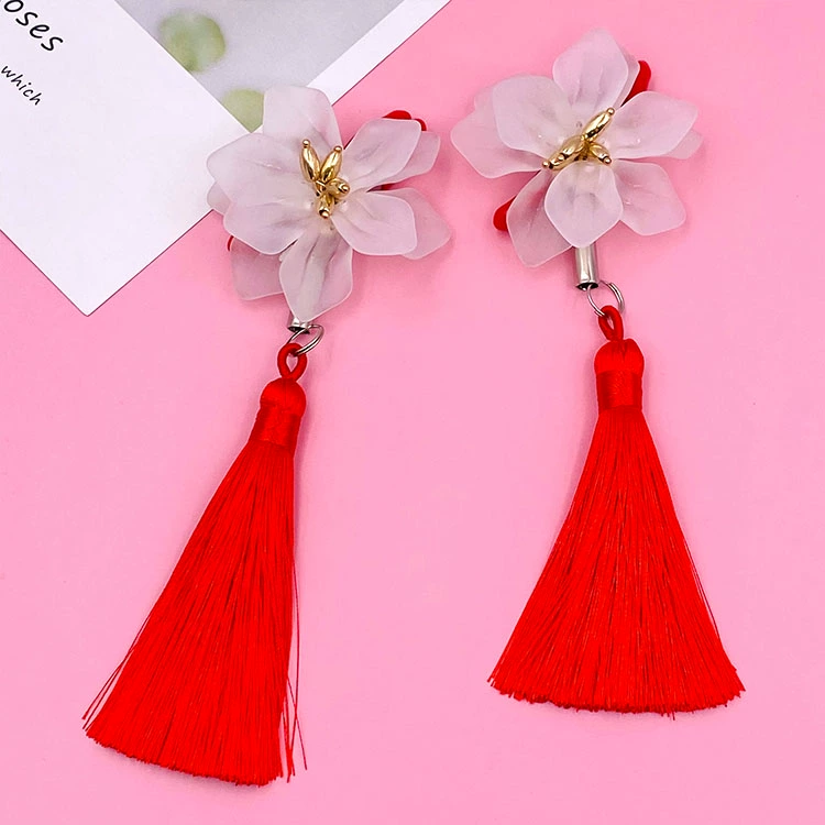 Ba chiều tua hoa khiêu dâm kẹp ngực tiếp liệu handmade kẹp ngực kim loại đồ chơi nữ SM tiếp liệu ngực phụ kiện