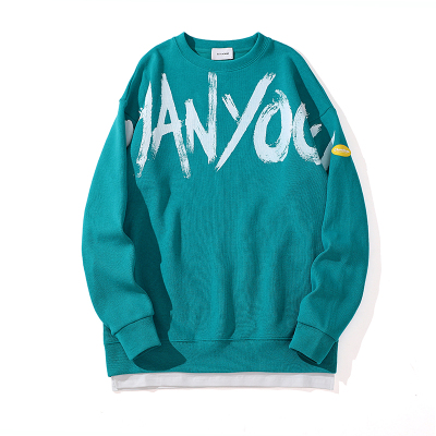 国潮ins秋冬季宽松加绒圆领卫衣