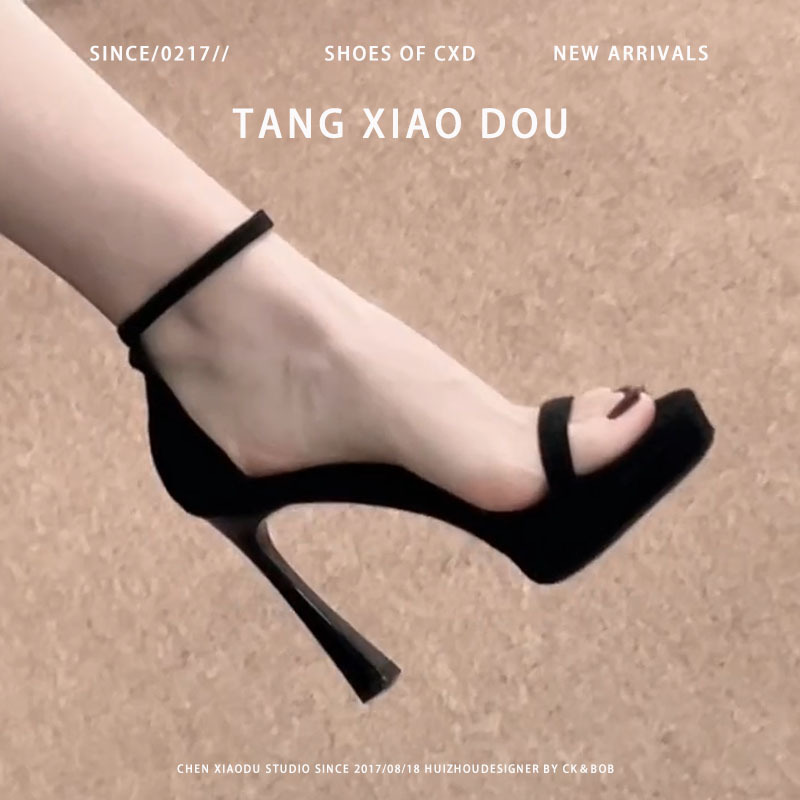 2026 Summer New Style One-Strap Platform High Heels Feminine Black Formal Catwalk Versatile Comfortable Sandals 2026 Summer New Style One-Strap Platform High Heels Feminine Black Formal Catwalk Versatile Comfortable Sandals