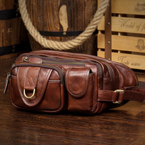 Meat for street tide head skin breastbag male shoulder bag leisure leather bag bag outdoor sports bag