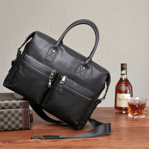 MAIWAY Europa and US fashion men leather handbag business briefcase bag head bull leather single shoulder package
