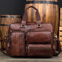 MAIWAY MAKE for business leather handbag travel bag layer of bull leather computer bag with a strand bag for mans bag