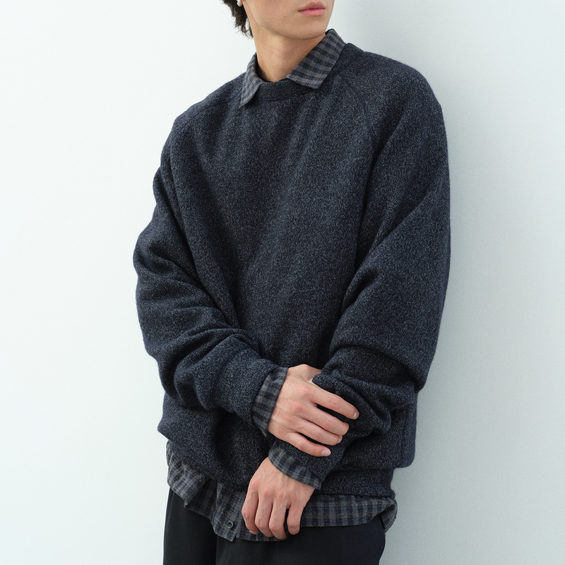 Npopo Japanese Imported Wool Cotton Natural Soft and Fluffy Texture 26 Autumn and Winter Fluffy Knitted Yarn Raglan Sleeve Sweater Npopo Japanese Imported Wool Cotton Natural Soft and Fluffy Texture 26 Autumn and Winter Fluffy Knitted Yarn Raglan Sleeve Sweater