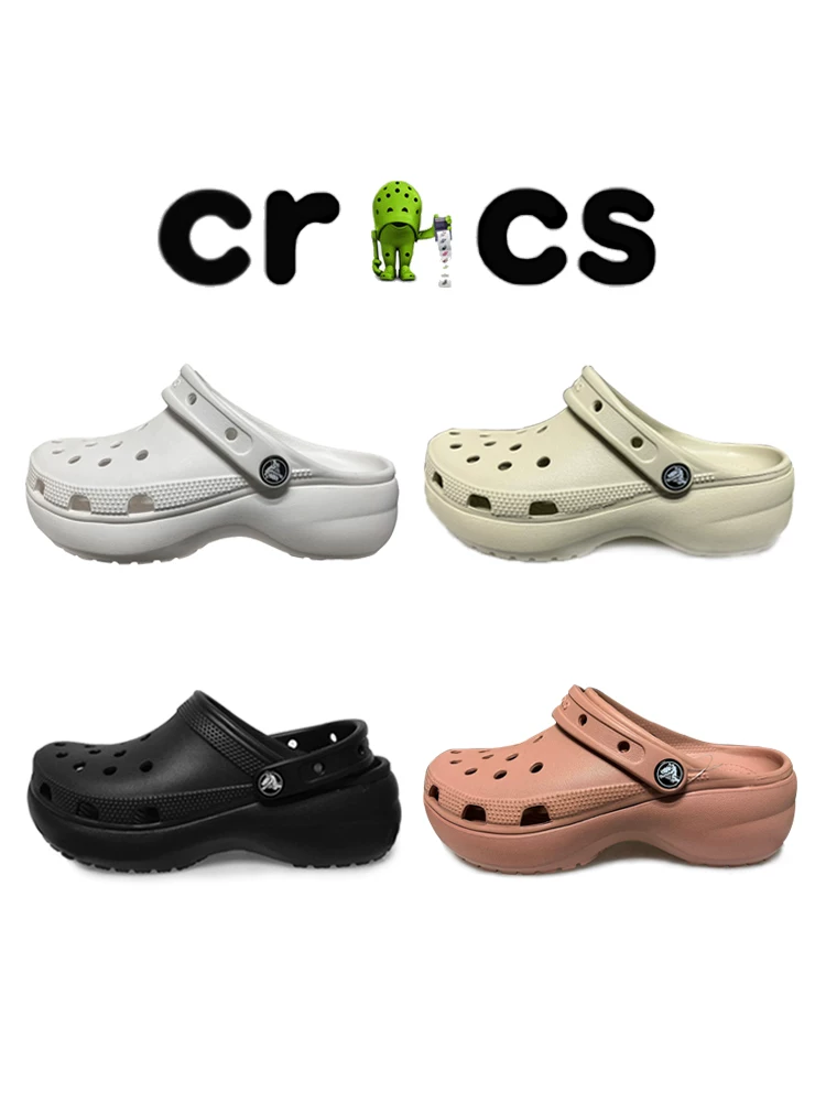 Crocs женские Crocs женские облако Оуян Нана той же стиль клиновидной подошвы платформа увеличенная обувь для пляжа 206750