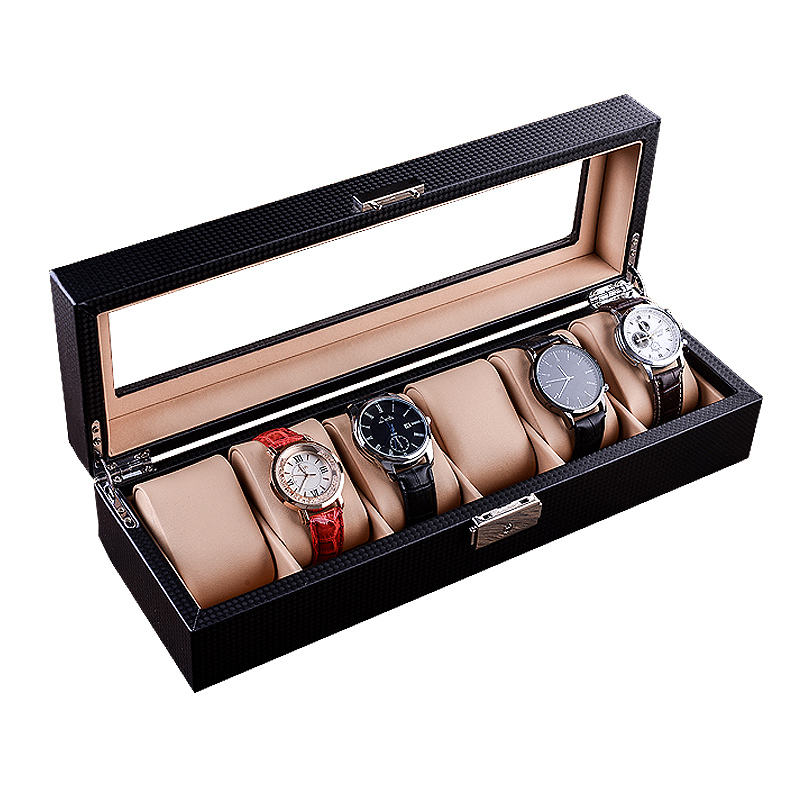 High - grade wooden watches collection boxes Mechanical watch collection boxes Black men and women watch boxes European minimal household
