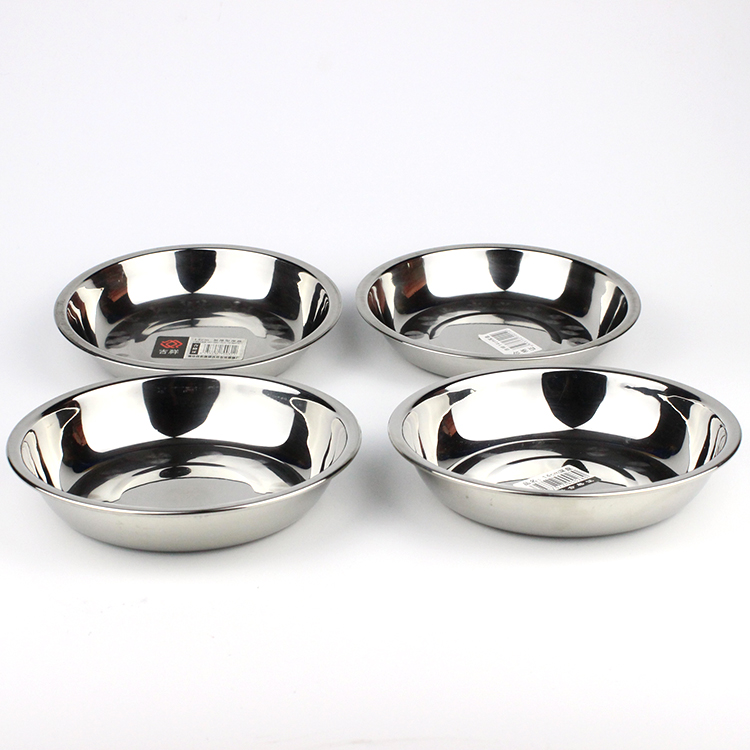Stainless steel saucer thickened Deepen dish Round Disc Nursery Dishes Home Disc Nursery School Children Cutlery Flat