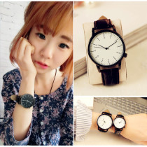 Fashion couple watch students Korean version of simple casual waterproof electronic quartz leather steel men and women trend electronic watch