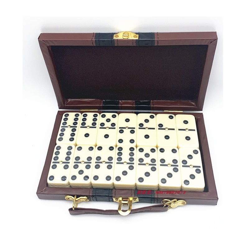 Leather box Domino double 6domino5010 Domino with nail melamine ivory 28 sheets double six