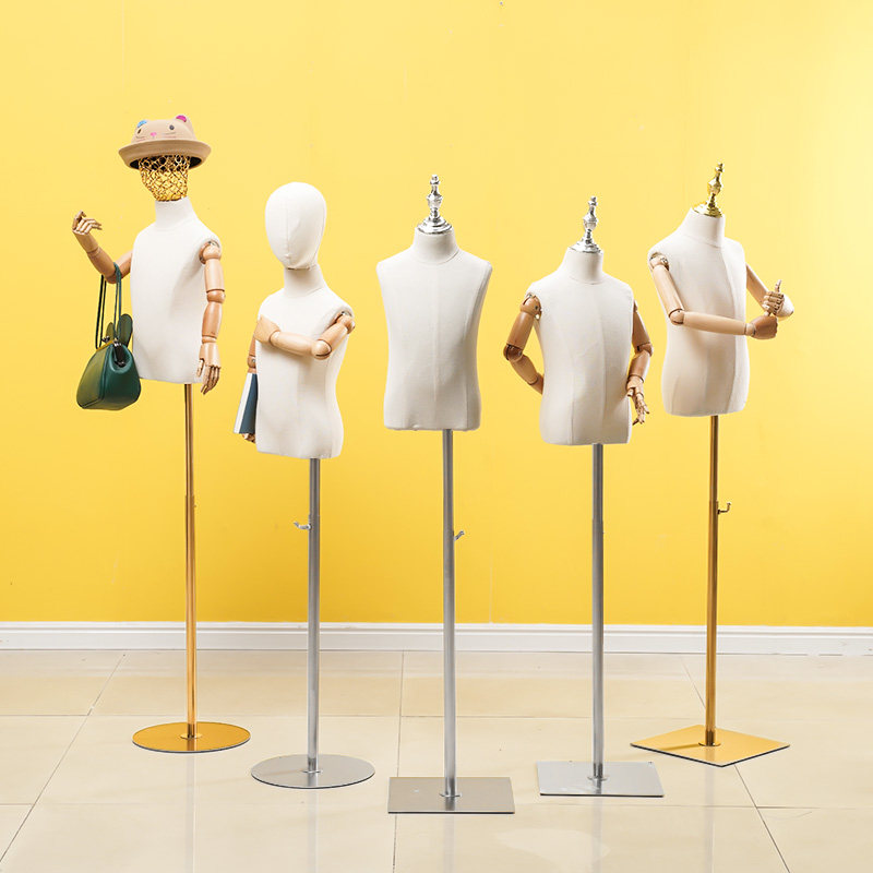 Children model props half-body human body Toddler children Wooden Dummy Girl Shop Windows Children's Showcase Clothes show Show