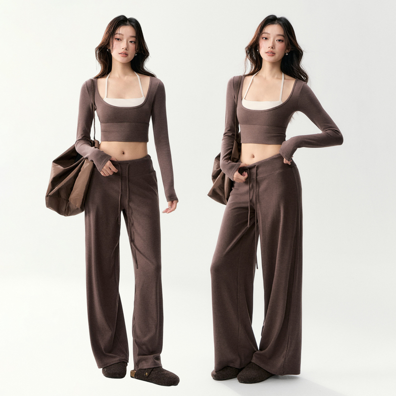 Weightlifting Fairy Autumn and Winter Yoga Clothes Top Women's Outdoor Running Training Sports Pants Cycling Casual Fitness Suit