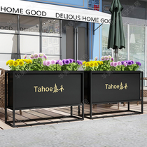 Sales department Fence flower trough can be customized flower box logo restaurant outdoor creative simple combination Wrought iron flower stand flower bed