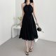 Korean chic summer new design sense temperament holiday wind waist belt hanging neck strapless sleeveless dress female