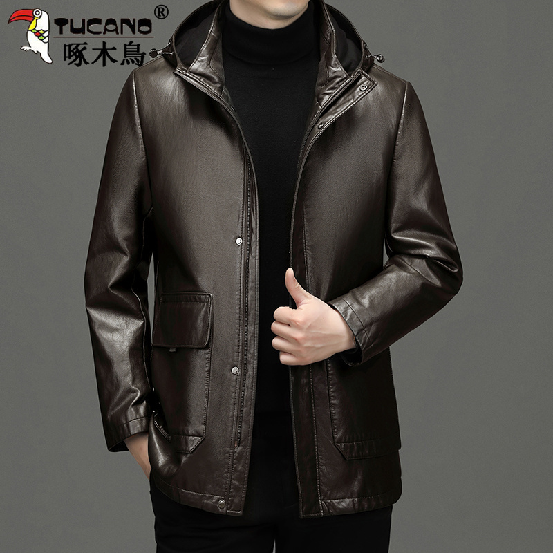 Woodpecker Official Genuine Haining Leather Jacket New Model with Detachable 90% down Lining Sheepskin Leather Jacket Woodpecker Official Genuine Haining Leather Jacket New Model with Detachable 90% down Lining Sheepskin Leather Jacket