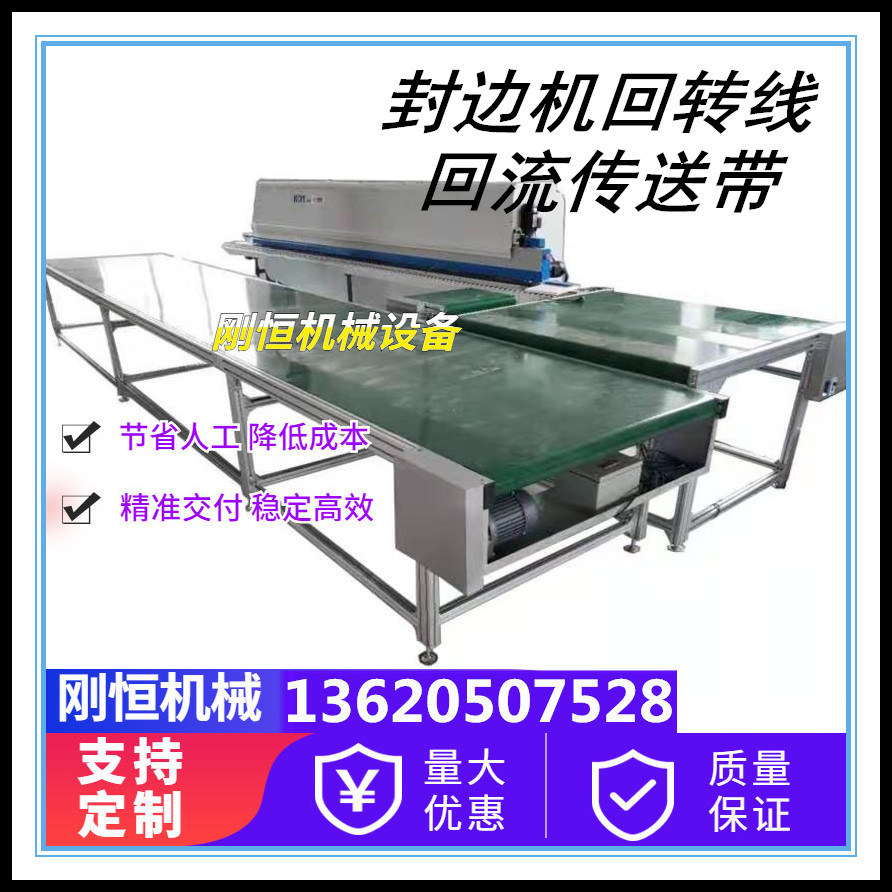 Heat Seller Furniture Wood Board Sealing Machine Slalom Wire Sand Edge Machine Return Conveyor Belt Right Angle Inflection Bend Swivel Table Assembly Line