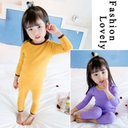 Trẻ em mặc đồ lót trẻ em cô gái mùa xuân và mùa thu cotton mỏng phần dịch vụ nhà đồ ngủ quần áo điều hòa không khí nữ quần áo mùa thu bé - Quần áo lót