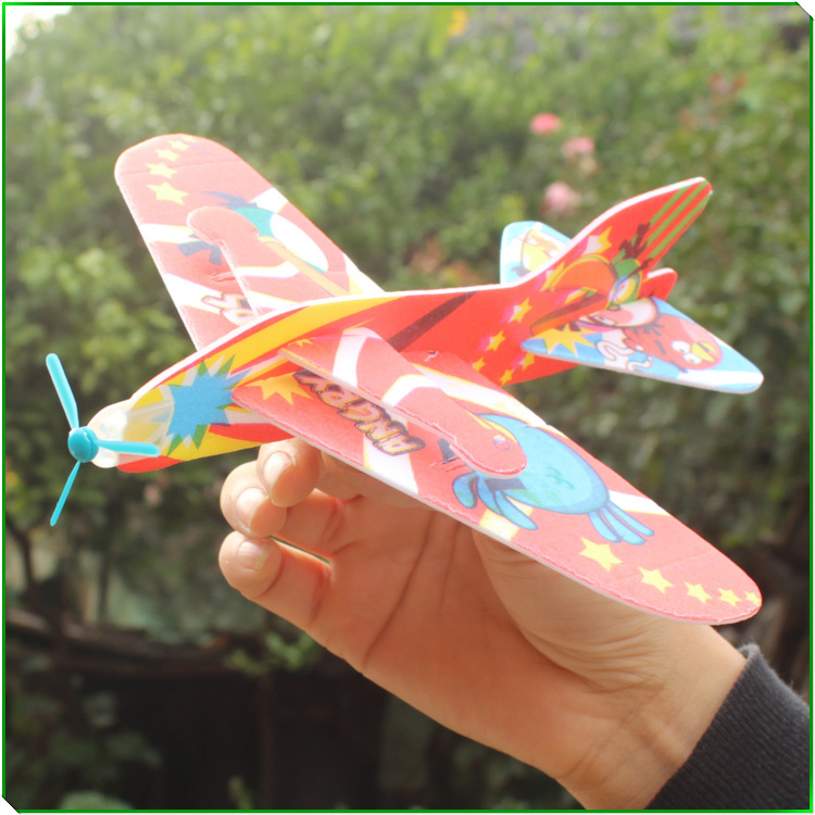 Children Magic Roundabout Aircraft Model Assembly Cyclotron Foam Aircraft Puzzle Toy Paper Aircraft