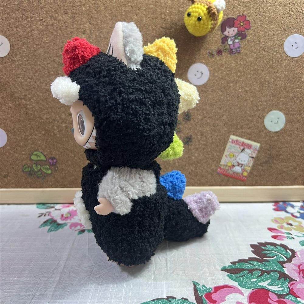 潮玩娃衣 纯手工拉布布搪胶衣服labubu泡泡玛特17cm挂件恐龙比基尼套装娃衣