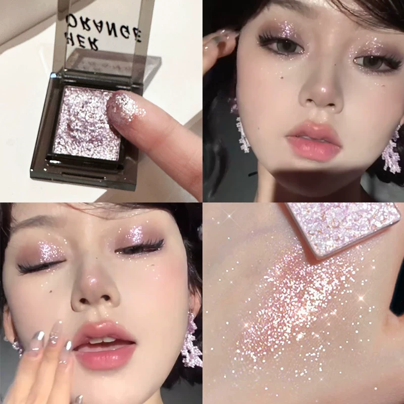 BlingBling Girl Heart!Однотонная тени для век супер-глазурь черное мерцание осветляющее резкое и тонкое вспышка новые модели