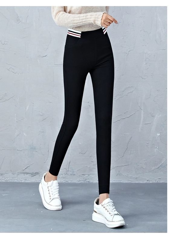 Quần legging nữ 2019 phiên bản Hàn Quốc mới của quần đen hoang dã xuân hè mặc quần lửng nữ mùa xuân nhỏ quần mỏng - Khởi động cắt