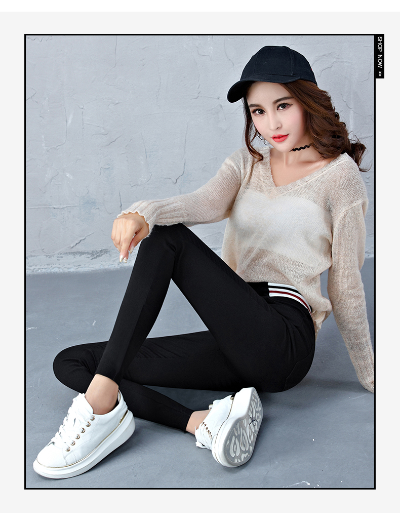 Quần legging nữ 2019 phiên bản Hàn Quốc mới của quần đen hoang dã xuân hè mặc quần lửng nữ mùa xuân nhỏ quần mỏng - Khởi động cắt quần ống rộng nữ đẹp