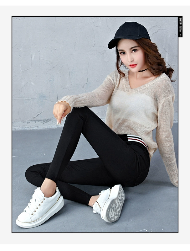 Quần legging nữ 2019 phiên bản Hàn Quốc mới của quần đen hoang dã xuân hè mặc quần lửng nữ mùa xuân nhỏ quần mỏng - Khởi động cắt