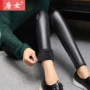 Cộng thêm quần legging nhung dày 2018 mới chân đen bút chì quần mùa thu đông và quần bó sát da ấm áp quần tây baggy