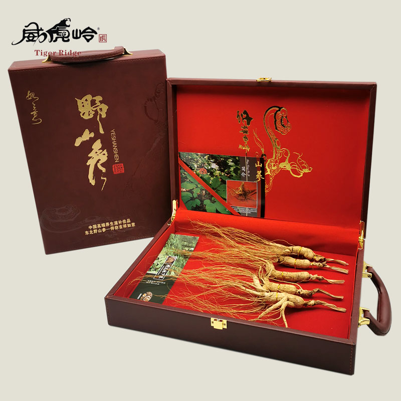 Wei Hualing Multi-branch Mountain ginseng Changbai Mountain Jilin Ginseng Linano Mountain Ginseng Courtesy Box Ginseng and Soup Bubble Wine