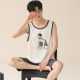 ເສື້ອຍືດຜູ້ຊາຍ summer boys ice silk suit sleeveless home clothes can be worn outside sports large size summer