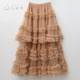 New heavy industry long skirt multi-layered cake skirt