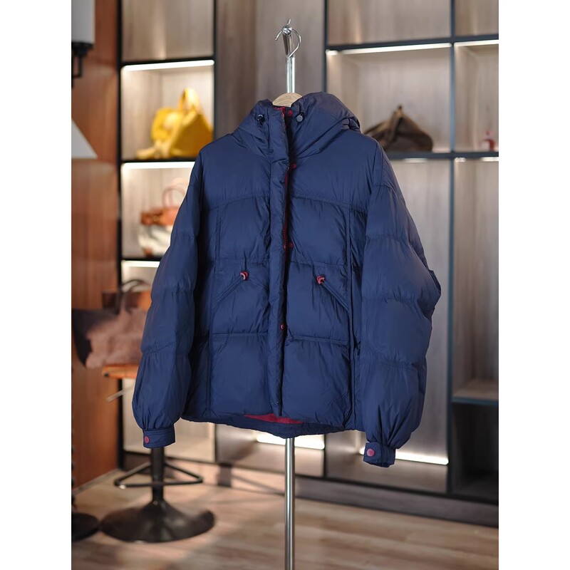 Lightweight, Warm, and Versatile Duck down Quilted Padded Short down Jacket with Contrasting Details and Zipper Hood Lightweight, Warm, and Versatile Duck down Quilted Padded Short down Jacket with Contrasting Details and Zipper Hood