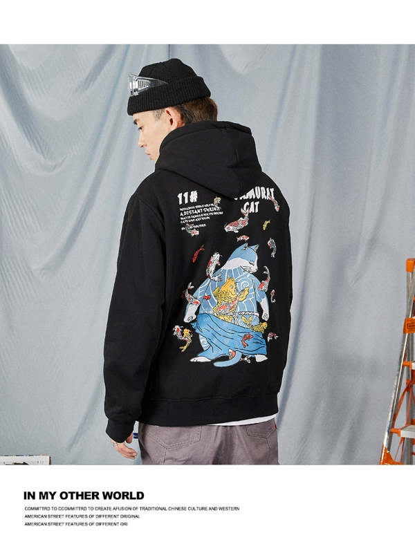 SMAP thương hiệu thời trang đường phố Mỹ hài hước thiết kế phim hoạt hình in áo trùm đầu lỏng lẻo những người yêu mùa thu đông ao hoodie