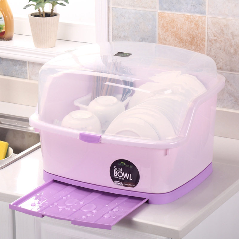 With lid Chopsticks tableware storage box Bowl and plate rack Plastic bowl and plate cabinet Kitchen drain bowl rack for bowls and dishes drip rack