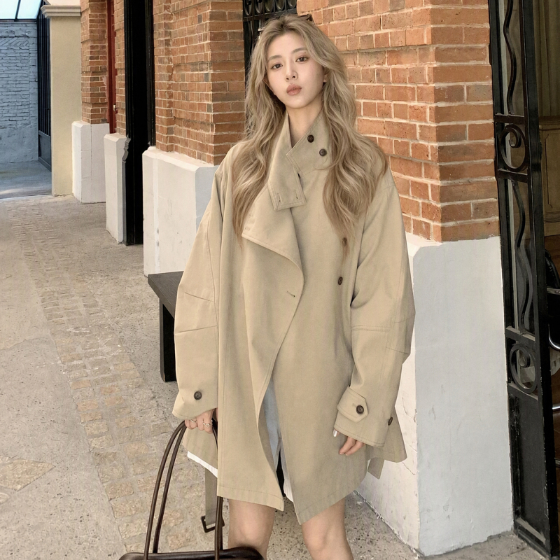 American-Style Design Trench Coat for Women, 2026 Autumn New Trendy Stand-Up Collar Coat American-Style Design Trench Coat for Women, 2026 Autumn New Trendy Stand-Up Collar Coat