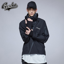Guuka tide brand functional windbreaker jacket male teen Li now the same Japanese black stormtrooper jacket male loose