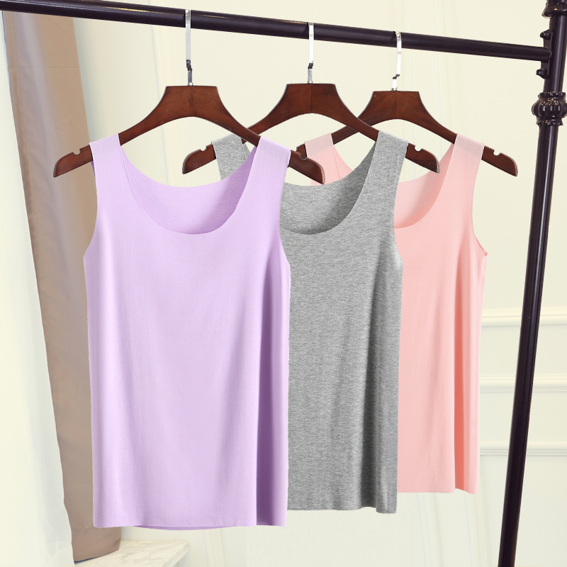 Seamless Sleeveless Modal Camisole for Women, Spring and Summer Tops, Short Style, Large Size, Base Layer, Korean Style
